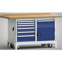 fahrb. Profi-Werkbank 1500x700x871, BM-Pla.45mm,...