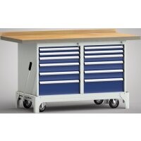 fahrb. Standard-Werkbank 1500x700x866, BM-Pla.40mm,...