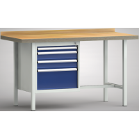 Profi-Werkbank 1500x700x845, BM-Pla.45mm, 1 Rückbr.,...