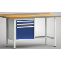 Profi-Werkbank 1500x700x845, BM-Pla.45mm, 1 Rückbr.,...