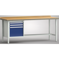 Ergo-Standard-Werkbank 2000x700x900, BM-Pla.40mm, 1Gh.(3 Schubl.)