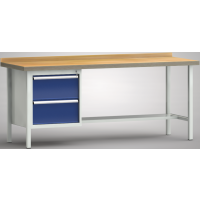 Ergo-Standard-Werkbank 1500x700x900, BM-Pla.40mm, 1Gh.(2 Schubl.)