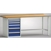 Standard-Werkbank 2000x700x840, BM-Pla.40mm, 1Gh.(6 Schubl.)