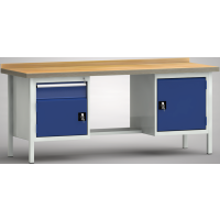 Profi-Werkbank 2000x700x845, BM-Pla.45mm, 1 Rückbr.,...