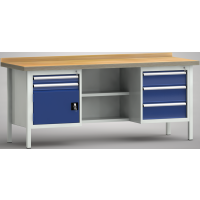Ergo-Standard-Werkbank 2000x700x900, BM-Pla.40mm, 2Gh.(1...