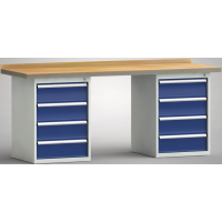 Standard-Werkbank 2000x700x840, BM-Pla.40mm, 2Gh.(8 Schubl.)
