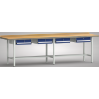 Ergo-Standard-Werkbank 3000x700x900, BM-Pla.40mm, 4Gh.(4 Schubl.)