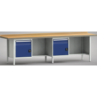Ergo-Standard-Werkbank 3000x700x900, BM-Pla.40mm, 2Gh.(2 Türen, 2 Schubl.)