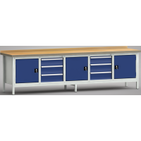 Profi-Werkbank 3000x700x845, BM-Pla.45mm, 1 Rückbr.,...