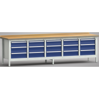 Ergo-Standard-Werkbank 3000x700x900, BM-Pla.40mm, 5Gh.(15...