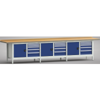 Ergo-Standard-Werkbank 4000x700x900, BM-Pla.40mm, 4Gh.(3...
