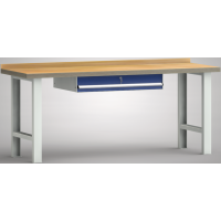 Profi-Werkbank 2000x700x845, BM-Pla.45mm, 1 Rückbr., 1Gh.(1 Schubl.)