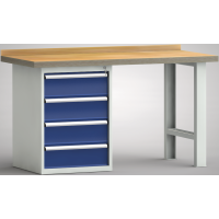 Profi-Werkbank 1500x700x845, BM-Pla.45mm, 1 Rückbr.,...