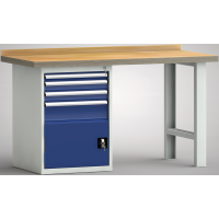 Profi-Werkbank 1500x700x845, BM-Pla.45mm, 1 Rückbr.,...