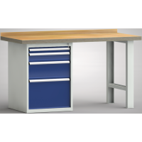 Standard-Werkbank 1500x700x840, BM-Pla.40mm, 1Gh.(4 Schubl.)
