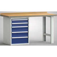 Profi-Werkbank 1500x700x845, BM-Pla.45mm, 1 Rückbr.,...