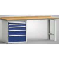 Profi-Werkbank 2000x700x845, BM-Pla.45mm, 1 Rückbr.,...