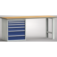 Standard-Werkbank 2000x700x840, BM-Pla.40mm, 1Gh.(6 Schubl.)