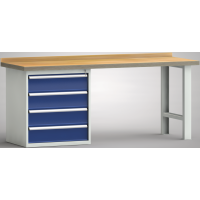 Profi-Werkbank 2000x700x845, BM-Pla.45mm, 1 Rückbr.,...