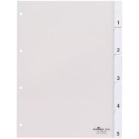 DURABLE Ordnerregister DIN A4 Vollformat 1-5 transparent...