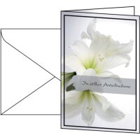 SIGEL Trauerkarten wei&szlig;e Amaryllis DS006 DIN...