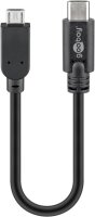 goobay USB C/Micro USB 2.0 B Kabel 0,2 m schwarz