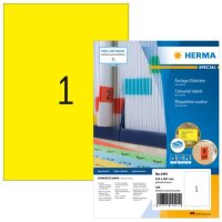 Farbige Etiketten A4, 210 x 297 mm, gelb, permanent haftend