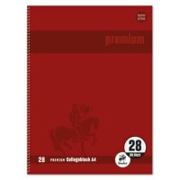 Collegeblock Premium LIN 28 - A4, 80 Blatt, 90 g/qm, rot,...