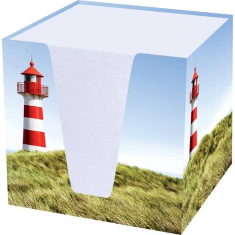 RNK-Verlag Zettelbox Leuchtturm weiß inkl. ca. 900 Notizzettel weiß