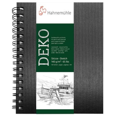 Skizzenbuch Deko - A4, 140 g/qm, 62 Blatt, schwarz