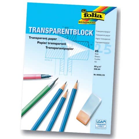 folia Transparentpapier 80 g/qm, 25 Blatt