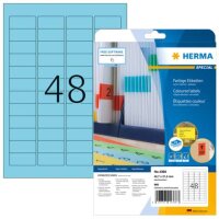 Farbige Etiketten A4, 45,7 x 21,2 mm, blau, ablösbar