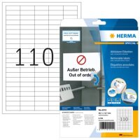 Ablösbare Etiketten A4, 38,1 x 12,7 mm, weiß