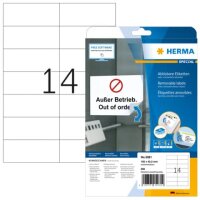 Abl&ouml;sbare Etiketten A4, 105 x 42,3 mm,...
