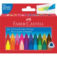 FABER-CASTELL Triangular Wachsmalstifte farbsortiert, 24 St.