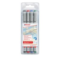 edding 151 Folienstifte-Set farbsortiert non-permanent, 4...