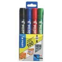PILOT 100 Permanentmarker farbsortiert 1,0 mm, 4 St.