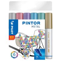 PILOT PINTOR Metallic Kreativmarker farbsortiert 4,0 -...