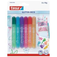 tesa Glitter Deco Candy Colors Klebestifte 10,0 g, 6 St.