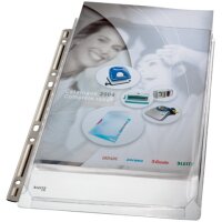 LEITZ Prospekth&uuml;llen DIN A4 transparent genarbt...