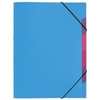 Ordnungsmappe 6 teilig hellblau Polypropylen Funky Schoo