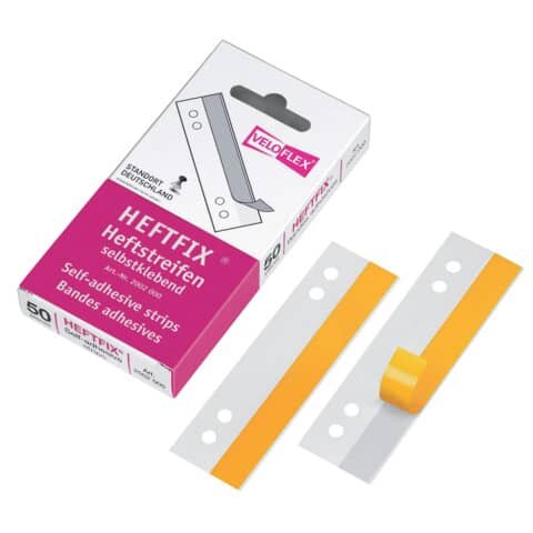 50 VELOFLEX Heftstreifen, selbstklebend HEFTFIX® 50er transparent Kunststoff