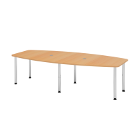 Konferenztisch 280cm/6 Chromf&uuml;&szlig;e Buche