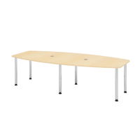 Konferenztisch 280cm/6 Chromf&uuml;&szlig;e Ahorn