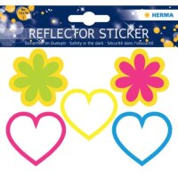 Reflektorsticker Herzen + Blumen