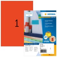 Farbige Etiketten A4, 210 x 297 mm, rot, permanent haftend