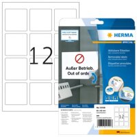 Abl&ouml;sbare Etiketten A4, 60 x 60 mm,...