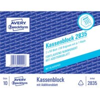 Kassenblock mit Blaupapier, 100x160mm, 2x50 B