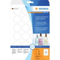 Folienetiketten, transparent, glasklar, A4, Ø 40...