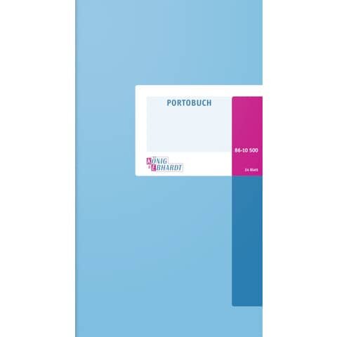 Portobuch, hochglanzlackierter Karton, hellblau, 1 Seite, 165 x 297 mm, 24 Blatt